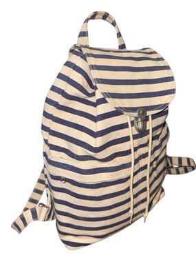 baggu stripe blue/canvas backpack